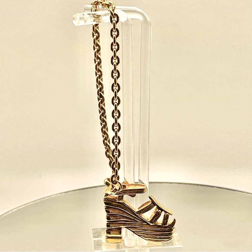 Ferragamo Charm Bracelet Large 1.5” Chunky Shoe Signed Vintage